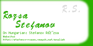 rozsa stefanov business card